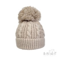 H16-BI: Biscuit Cable Knit Hat (0-12M)